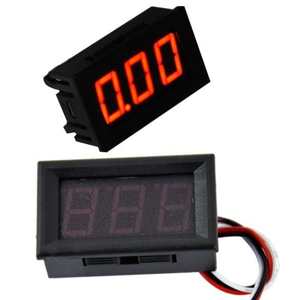 Voltmeter LED display 0-10V 30V 100V 300V 600V RED BLUE or GREEN 3 wire Carousel 2