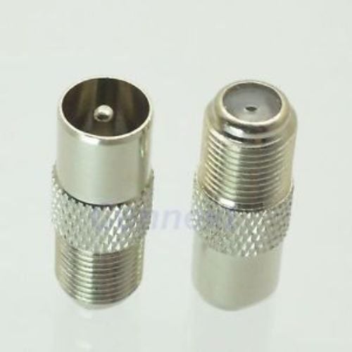 Connector adapter F type to TV Plug male PAL X 2 RC7 Carousel 1