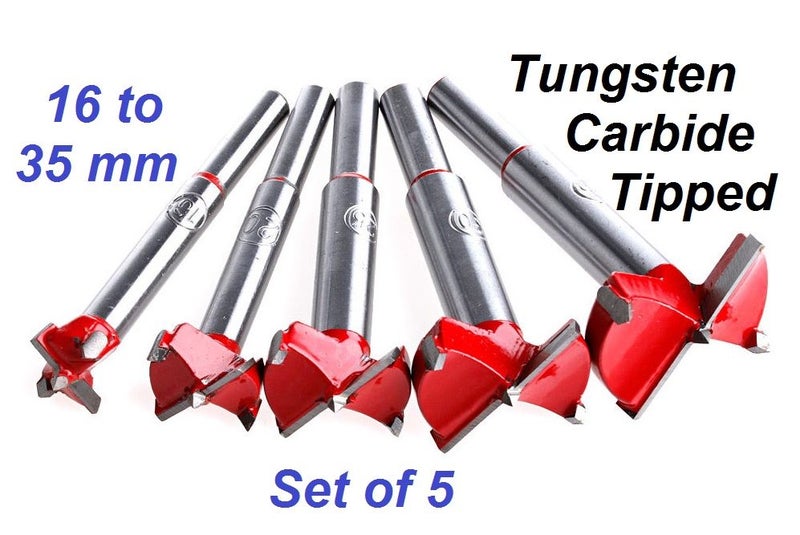 Drill Bits Forstner Tungsten Carbide Saw Cutter set of 5 or Various Single Sizes Carousel 1