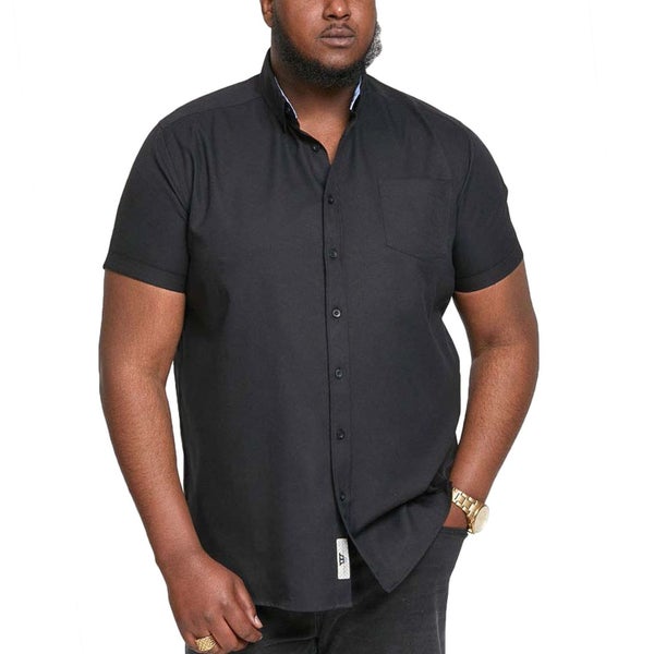 D555 Mens James Big Tall Short Sleeve Oxford Shirt - Black - 5XL Carousel 1
