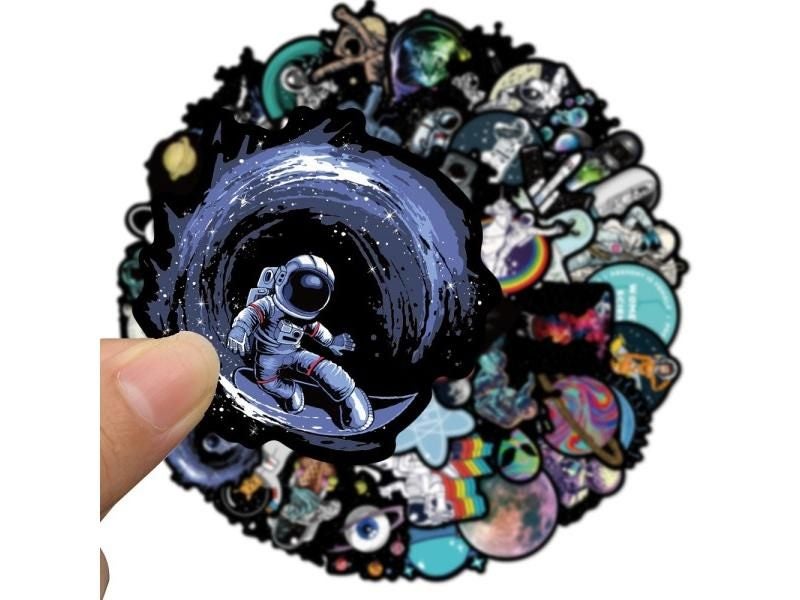 50pcs Graffiti Astronaut Stickers Outer Space Vinyl Decals For Laptop Car Bike Carousel 1