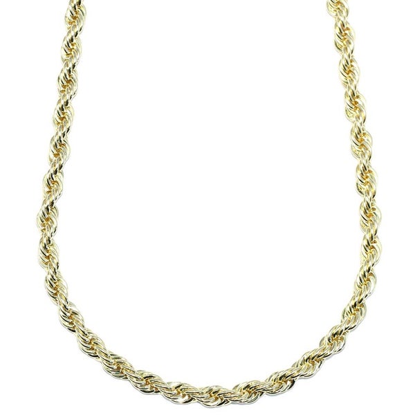 Gold Plated Rope Chain, Dookie Chain FILLED 6mm X 24 Inches Carousel 1
