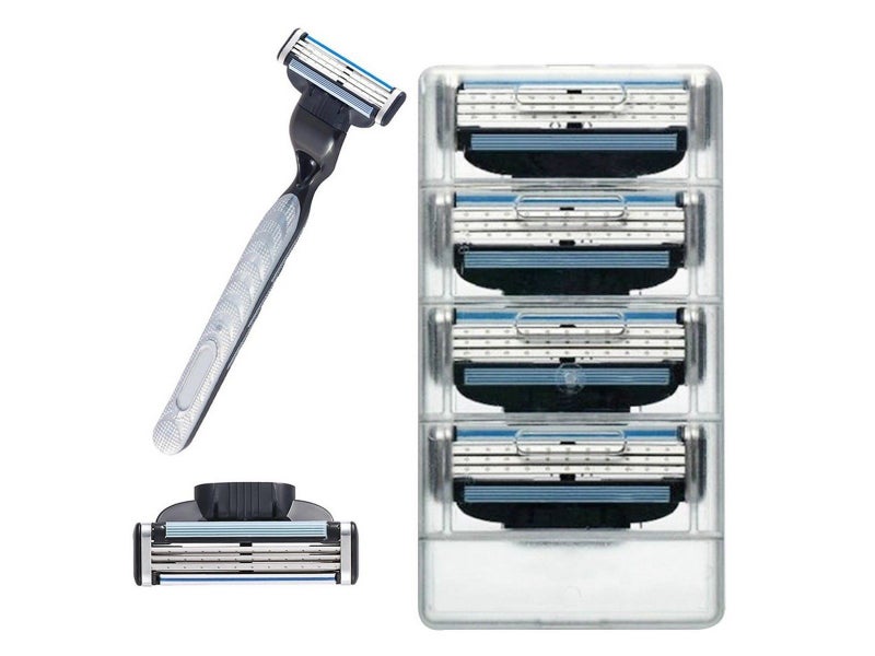 Non Brand 8Pcs 3 Layer Razor Blades Refills Compatible for Gillette March 3 Carousel 1