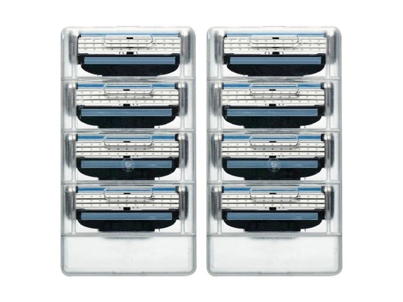 Non Brand 8Pcs 3 Layer Razor Blades Refills Compatible for Gillette March 3 Carousel 2