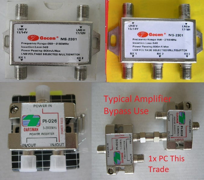 SATELLITE DiSEqC Switch &or Sat Power Signal Inserter PI-026 1x pc MultiChoice Carousel 1