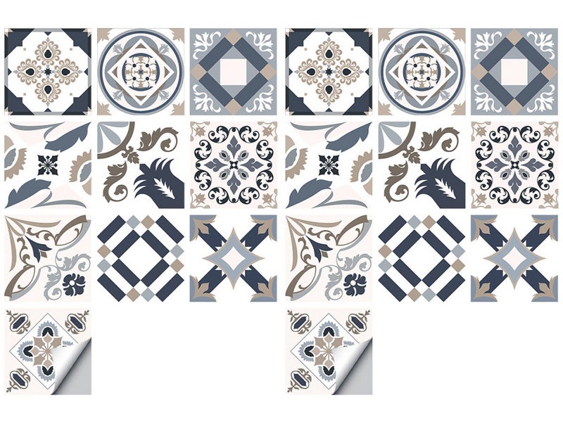 20Pcs PVC 10x10cm Peel and Stick Floor Tiles Frosted Floor Sticker Style 3 Carousel 2