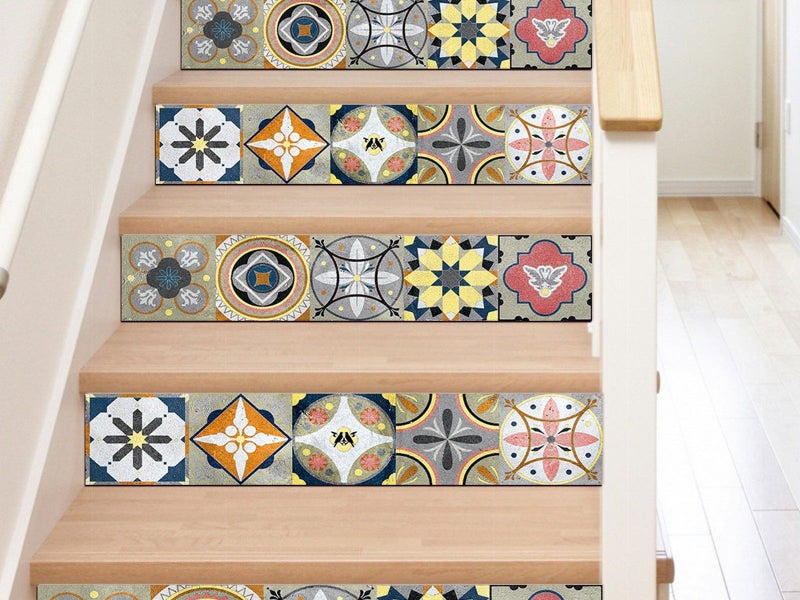 20Pcs PVC 10x10cm Peel and Stick Floor Tiles Frosted Floor Sticker Style 4 Carousel 3