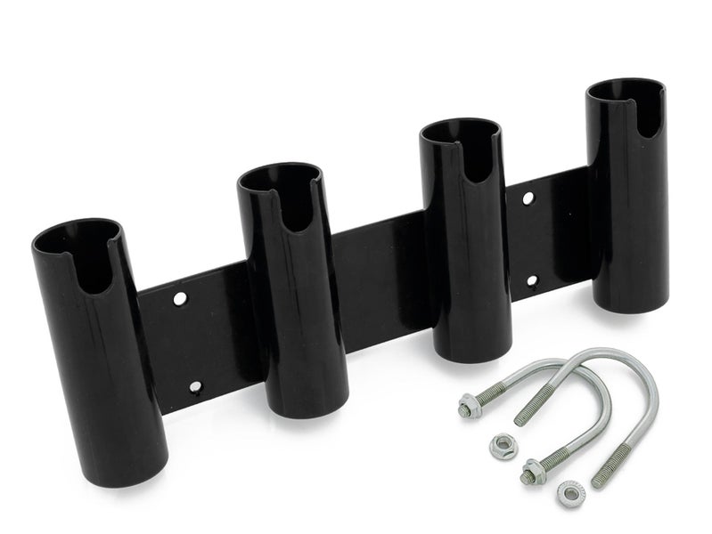 Alloy Rod Holder for 4 Rods - Black Plastic Dipped Carousel 1