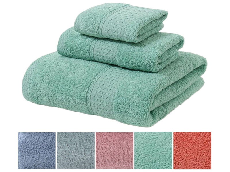 3pcs Cotton Towel Set Soft Lightweight Bath Towel Set Carousel 1