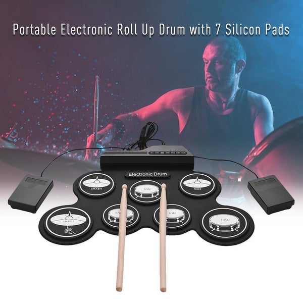 Compact Size Usb Roll Up Silicon Drum Set Digital Electronic Kit With Drumstick Carousel 3