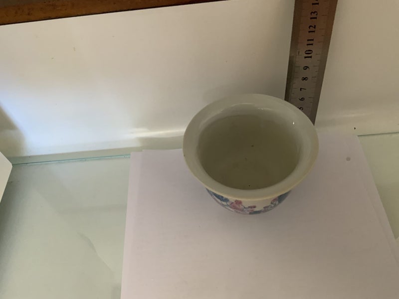 OLD CHINESE BOWL = PINK + GREEN = HAND PAINTED Carousel 7