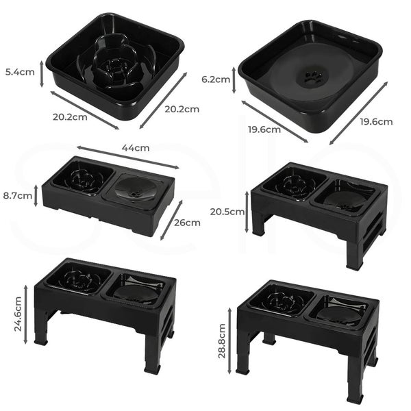 Pawz Elevated Pet Feeder 4 Height Adjustable Raised Dog Cat Slow Food Water Bowl Carousel 9