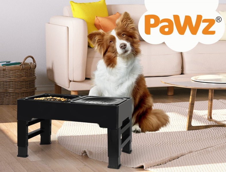 Pawz Elevated Pet Feeder 4 Height Adjustable Raised Dog Cat Slow Food Water Bowl Carousel 10