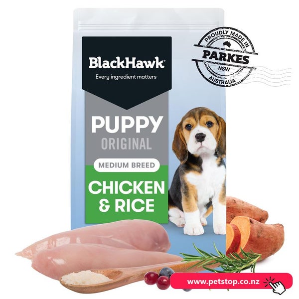Black Hawk Original Medium Breed Puppy - Chicken & Rice 10kg Carousel 1