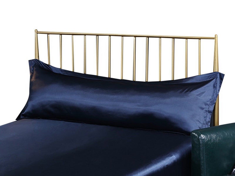 48x150cm Soft Satin Long Pillowcase Double Body Pillow Cover Navy Blue Carousel 1