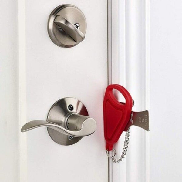 Hod Health And Home Red Hotel Door Lock Self Defense Stop Travel Locks Door Lock Carousel 5