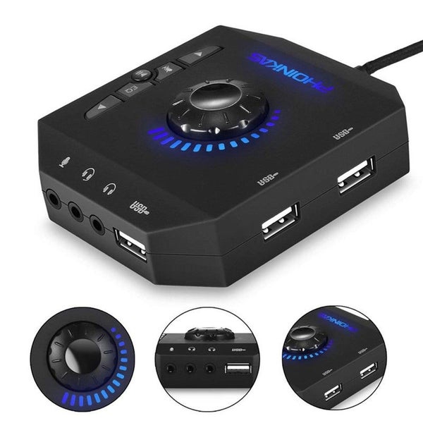 Sound Cards (External) T10 Multi Switch Usb Hub O Adapter External Stereo Card W Carousel 4
