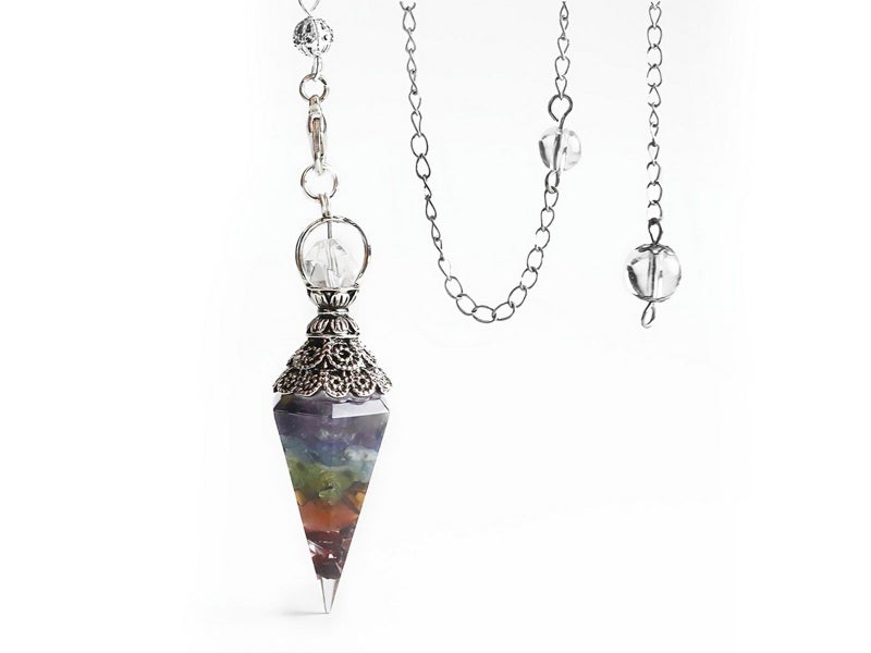 Resin Pendants Chakra Pendants Reiki Pendant Hexagonal Dowsing Pendulum Colorful Carousel 2