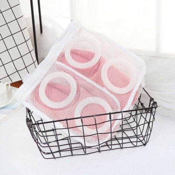 Fashion Storage Organizer Bags Mesh Laundry Shoes Dry Portable Washing White Lau Carousel 5
