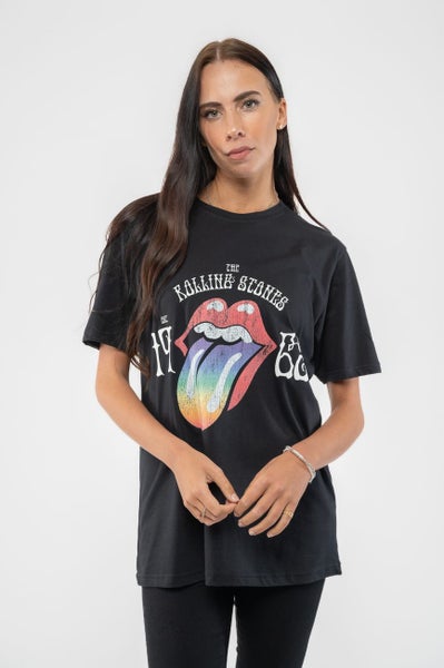 The Rolling Stones T Shirt Sixty Rainbow Tongue 1962 new Official Unisex Black Carousel 4
