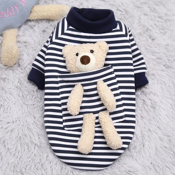 Cute Warm Puppy Small Dog Sweater With Teddy Bear Dog Costumes Carousel 2