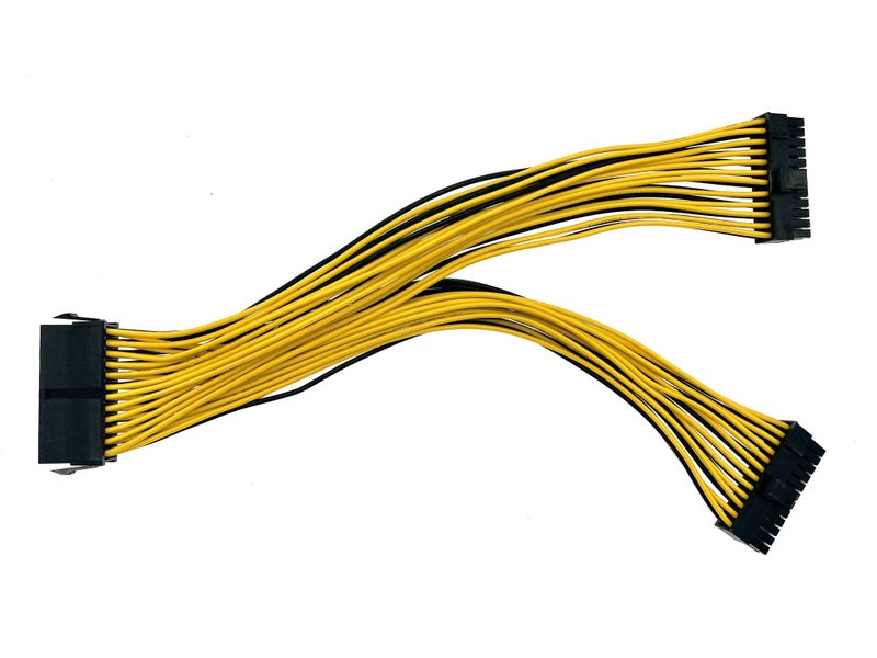 PSU Power Supply 24 Pin Dual ATX Motherboard Y Adapter Splitter Extension Cable Carousel 1