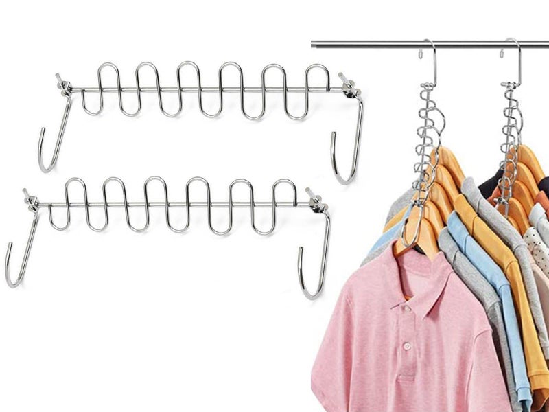 2 X Clothes Pants Hanger Space Saver Closet Organizer Rack Carousel 1