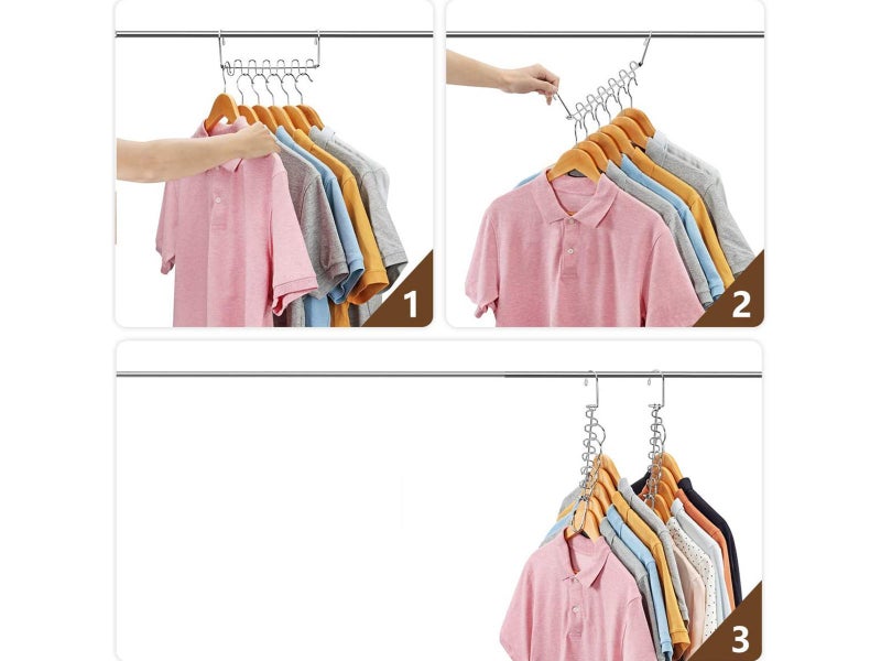 2 X Clothes Pants Hanger Space Saver Closet Organizer Rack Carousel 6