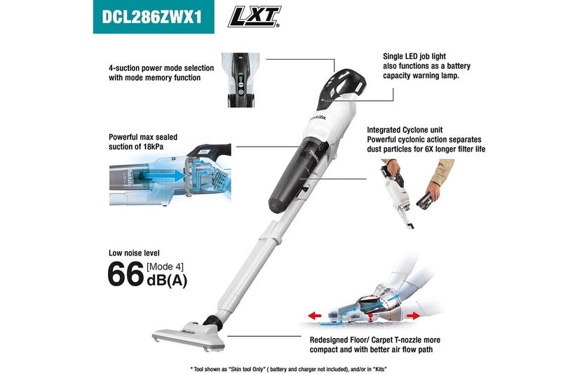 MAKITA 18V LXT Brushless Cyclone Stick Vacuum SKIN ONLY Carousel 4