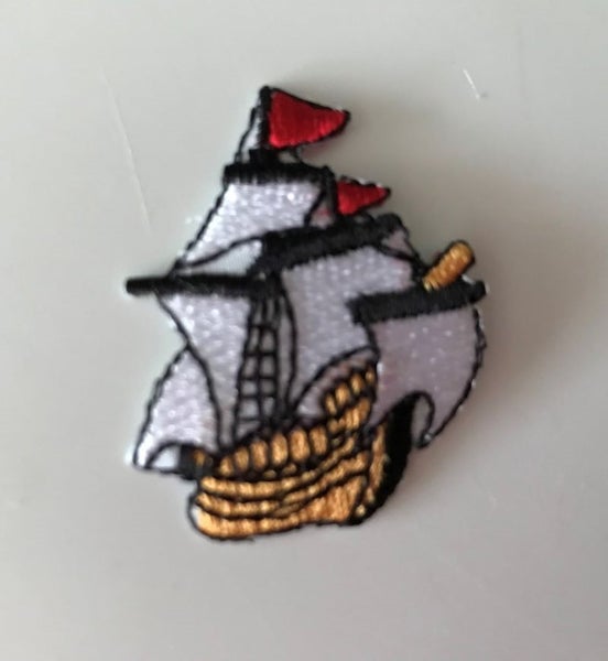 Iron On patch motif Embroidered sailing ship Carousel 1