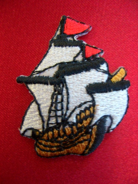 Iron On patch motif Embroidered sailing ship Carousel 2