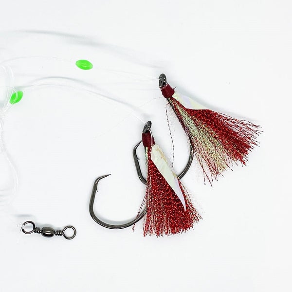 Snapper Tackle Puka Flasher Rig - Red and Blue Carousel 1