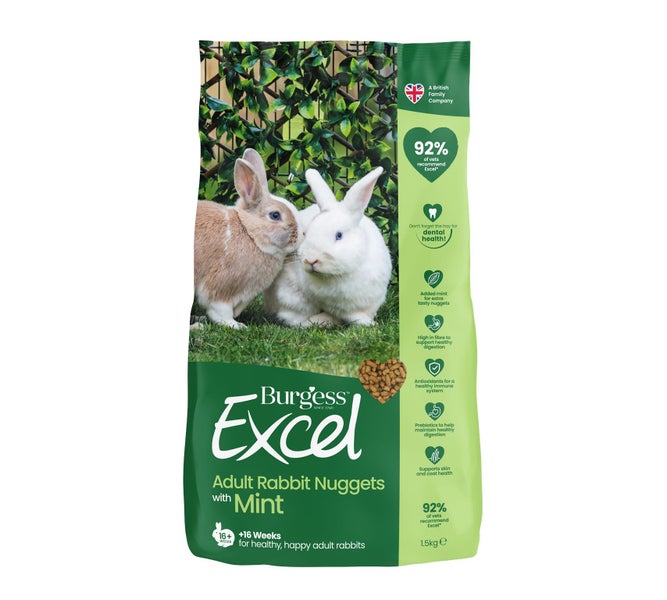 Burgess Excel Adult Rabbit Food Nuggets With Mint 1.5KG Carousel 1