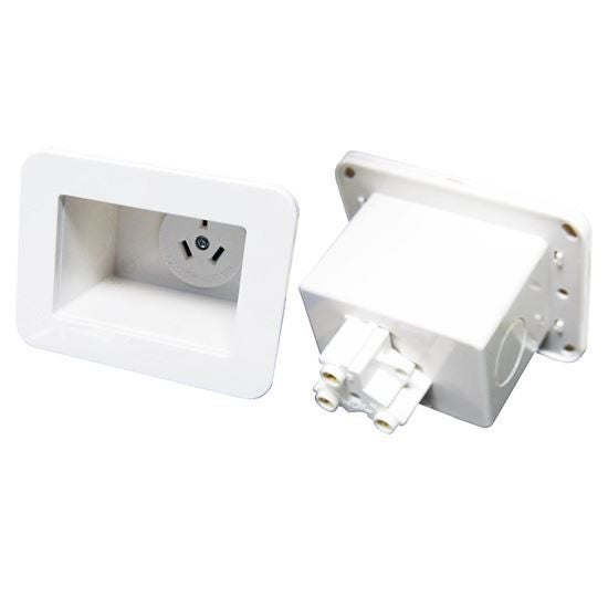 Recessed Single Socket Outlet 10A White AV-RPS01 Carousel 1