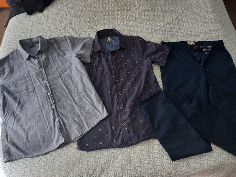 BULK 2 x Just jeans/contact collared Shirts 1x Zara Blue long trousers 11-12 yr Carousel 1
