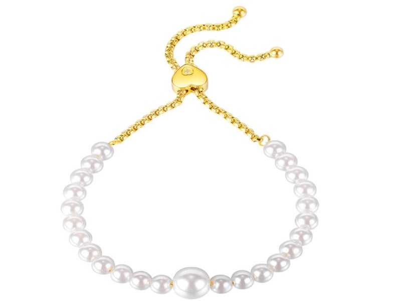 Pearls Bracelet Stainless Steel Opening Drawstring Design Bracelet Carousel 1