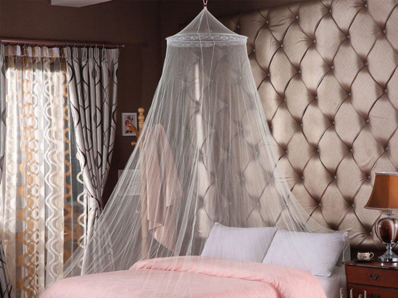 1X Dome Hanging Bed Canopy Mosquito Net Fit for Single Size Bed White Carousel 1