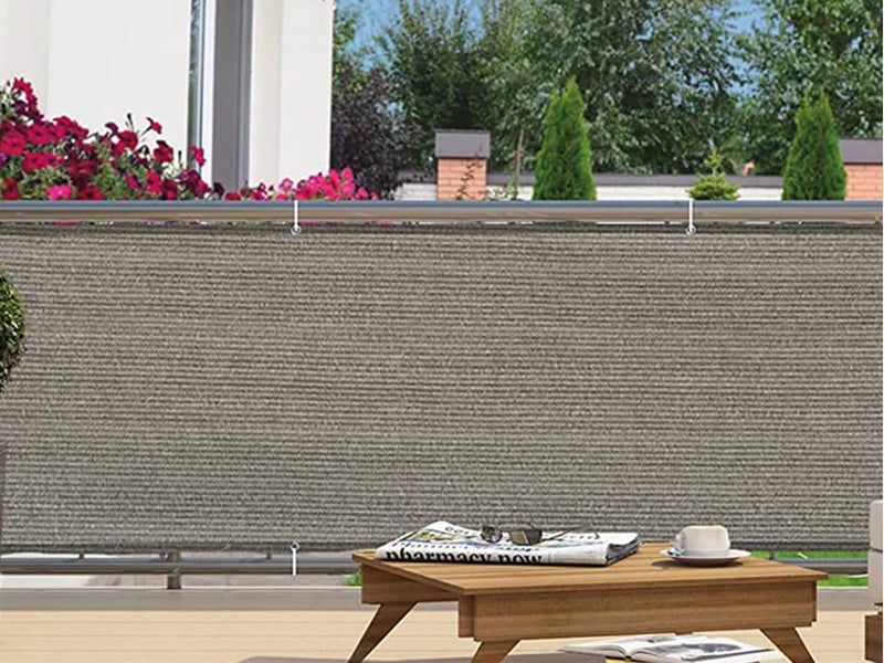 90x500cm Balcony Privacy Screen Cover Balcony Screen Grey Carousel 4