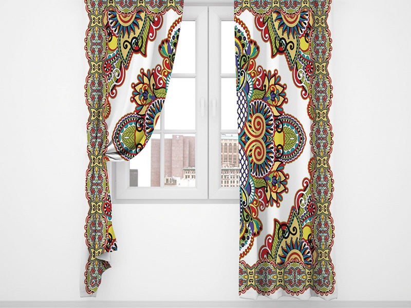 Pair of Printed Full Blackout Curtains Thermal Insulated Curtains Style 5 Small Carousel 2