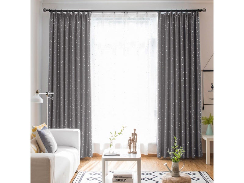 150 x 250cm Star Blockout Curtain Grommet Window Blinds Curtain Home Decoration Carousel 1
