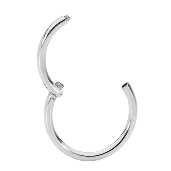 10mm Silver Ear Tragus Eyebrow Cartilage Septum Lip Nose Hoop Clicker Ring Carousel 1