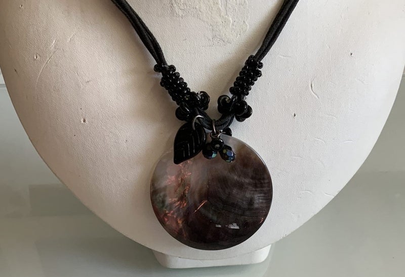 NECKLACE WITH MOTHER OF PEARL PENDANT = handcrafted to sit well in the centre Carousel 1
