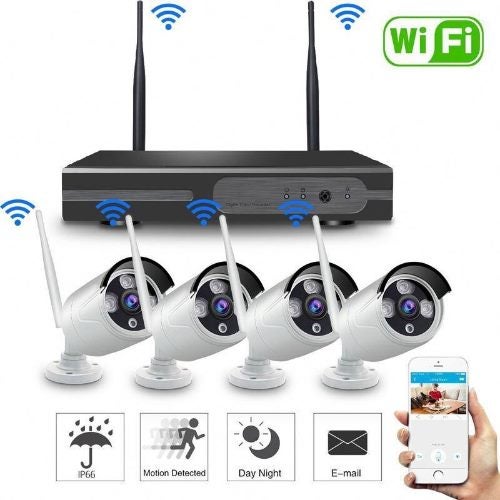 1080P Wireless Security Camera system with 4 Cameras 5MP Carousel 10