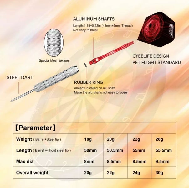 Cyeelife 28g Darts in case Carousel 6