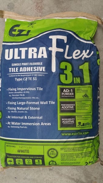 Ezi Ultraflex 3in1 White Tile Adhesive 25kg Carousel 1