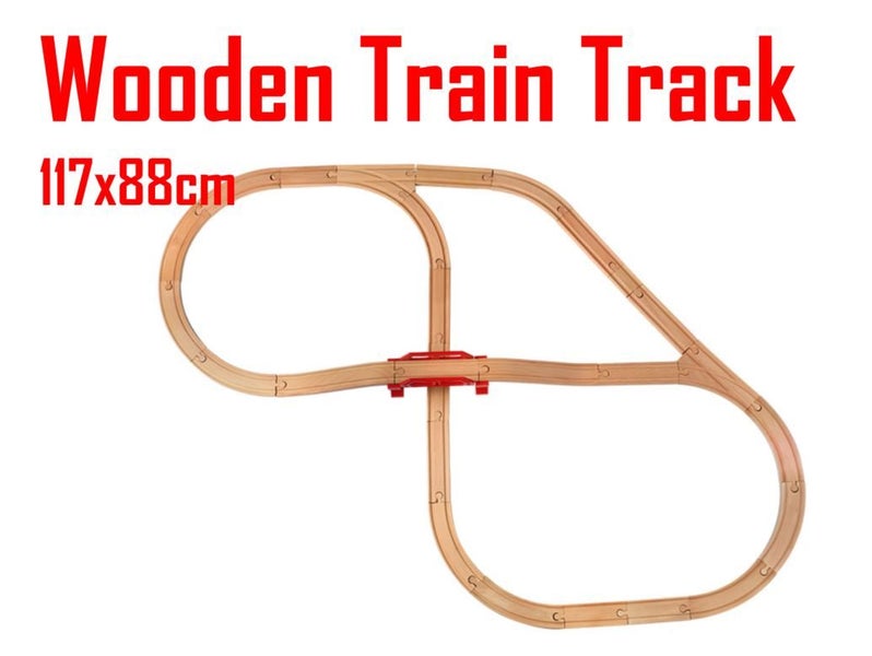 PTN 08 Shape Wooden Train Track Expansion Pack Compatible Thomas Wooden Railway Carousel 1