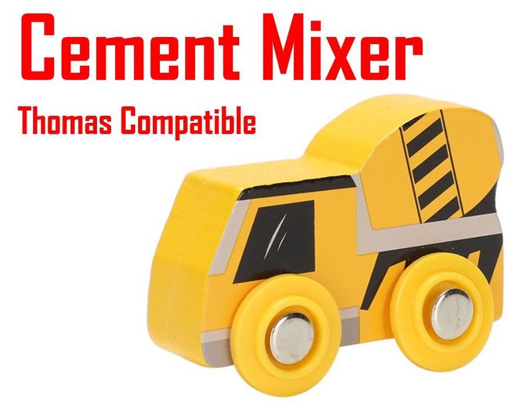 PTN Cement Mixer Truck Thomas Compatible Wooden Kids Educational Toy Train Car Carousel 1