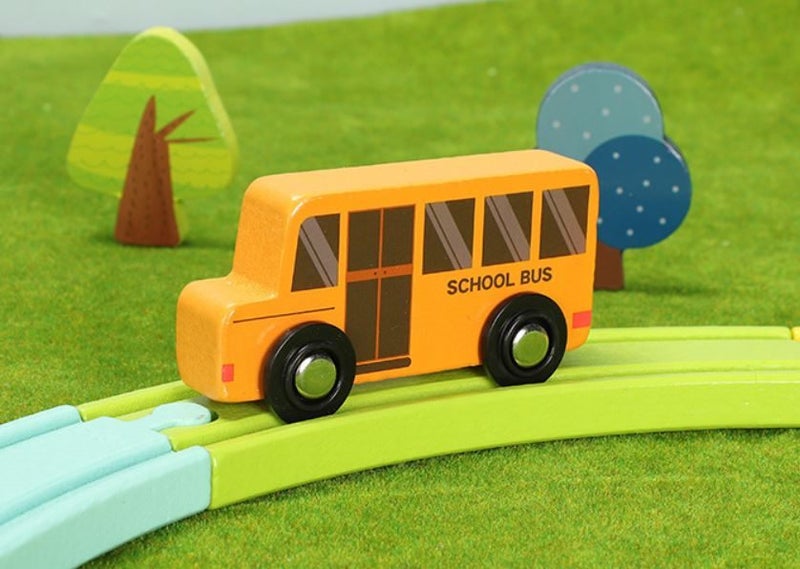 PTN Cement Mixer Truck Thomas Compatible Wooden Kids Educational Toy Train Car Carousel 2