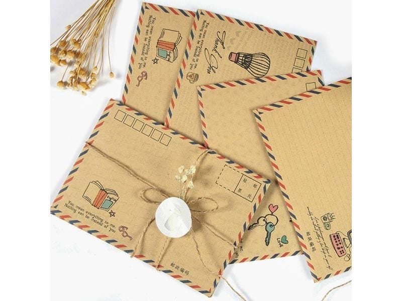 16 Pcs/lot Vintage Kraft Envelopes For Postcard Stationery Carousel 2