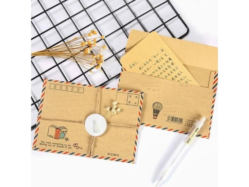 16 Pcs/lot Vintage Kraft Envelopes For Postcard Stationery Carousel 1